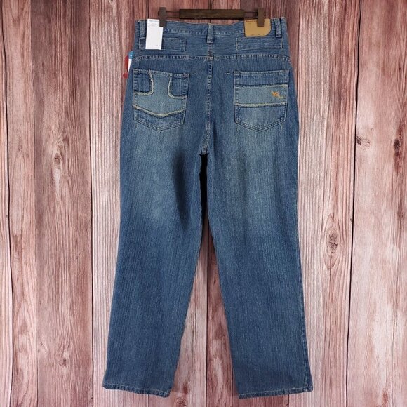 *FLAWS* NWT Rocawear Mens 40x34 Tokyo Baseball Dark Indigo Denim Jeans R0206J12 - Picture 4 of 14